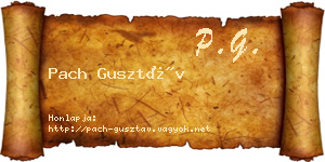 Pach Gusztáv névjegykártya